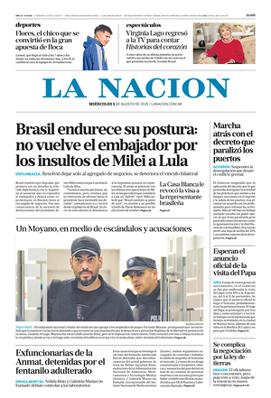 Prima pagina La Nacion di oggi - Quotidiano estero