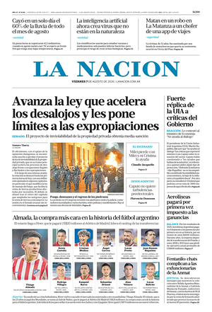 Prima pagina La Nacion di oggi - Quotidiano estero