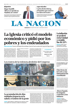 Prima pagina La Nacion di oggi - Quotidiano estero