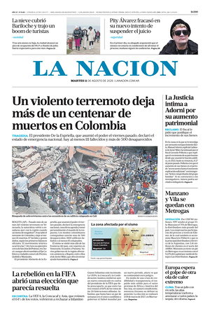 Prima pagina La Nacion di oggi - Quotidiano estero