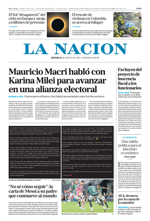 Prima pagina La Nacion di oggi - Quotidiano estero