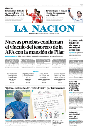 Prima pagina La Nacion di oggi - Quotidiano estero