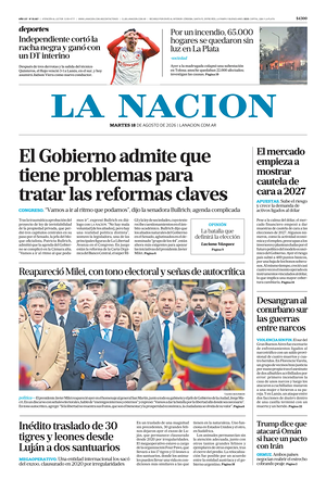 Prima pagina La Nacion di oggi - Quotidiano estero