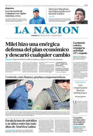 Prima pagina La Nacion di oggi - Quotidiano estero