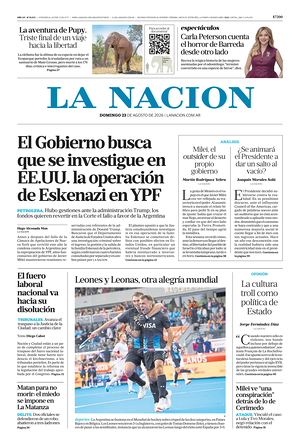 Prima pagina La Nacion di oggi - Quotidiano estero