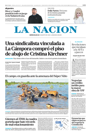 Prima pagina La Nacion di oggi - Quotidiano estero