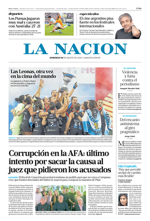 Prima pagina La Nacion di oggi - Quotidiano estero