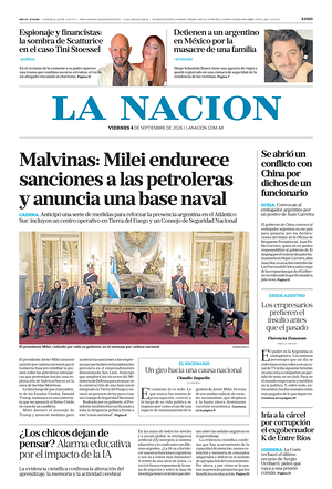 Prima pagina La Nacion di oggi - Quotidiano estero