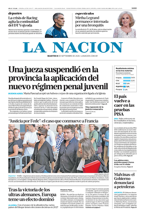 Prima pagina La Nacion di oggi - Quotidiano estero