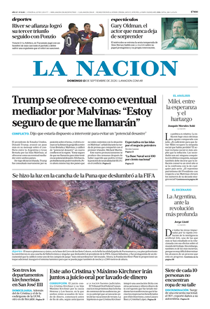 Prima pagina La Nacion di oggi - Quotidiano estero