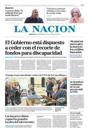 Prima pagina La Nacion di oggi - Quotidiano estero