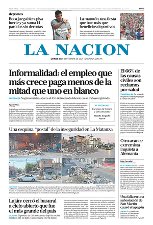 Prima pagina La Nacion di oggi - Quotidiano estero
