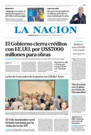 Prima pagina La Nacion di oggi - Quotidiano estero