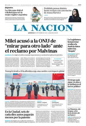 Prima pagina La Nacion di oggi - Quotidiano estero
