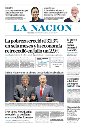 Prima pagina La Nacion di oggi - Quotidiano estero