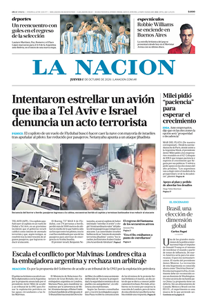 Prima pagina La Nacion di oggi - Quotidiano estero