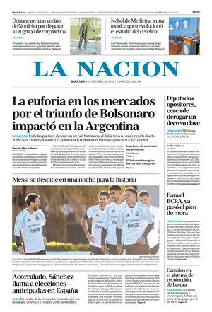 Prima pagina La Nacion di oggi - Quotidiano estero