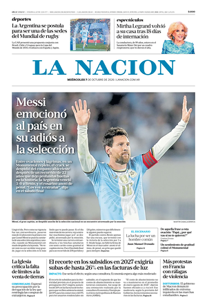 Prima pagina La Nacion di oggi - Quotidiano estero