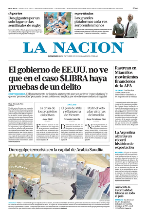 Prima pagina La Nacion di oggi - Quotidiano estero