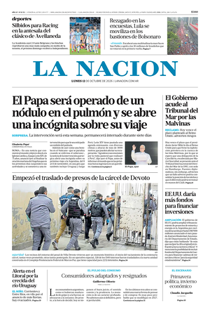 Prima pagina La Nacion di oggi - Quotidiano estero