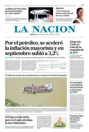 Prima pagina La Nacion di oggi - Quotidiano estero