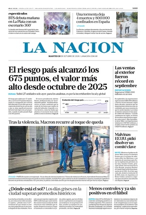 Prima pagina La Nacion di oggi - Quotidiano estero