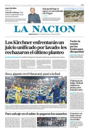 Prima pagina La Nacion di oggi - Quotidiano estero