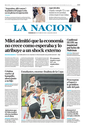 Prima pagina La Nacion di oggi - Quotidiano estero