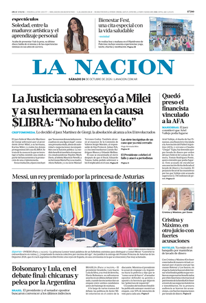 Prima pagina La Nacion di oggi - Quotidiano estero