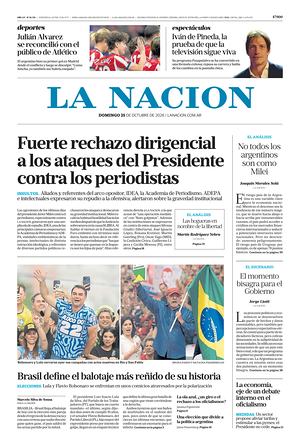 Prima pagina La Nacion di oggi - Quotidiano estero