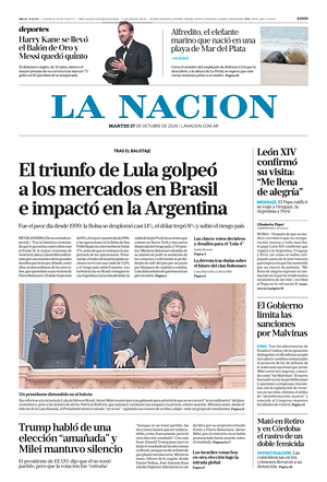 Prima pagina La Nacion di oggi - Quotidiano estero