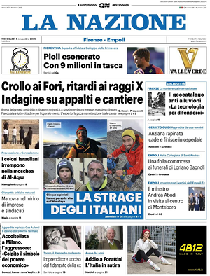 Prima pagina La Nazione di oggi - Quotidiano regionale
