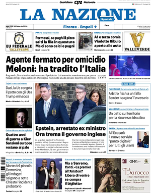 Prima pagina La Nazione di oggi - Quotidiano regionale