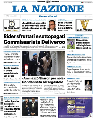 Prima pagina La Nazione di oggi - Quotidiano regionale