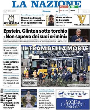 Prima pagina La Nazione di oggi - Quotidiano regionale