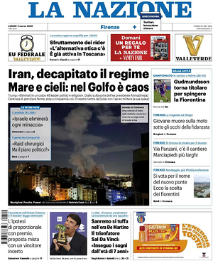 Prima pagina La Nazione di oggi - Quotidiano regionale