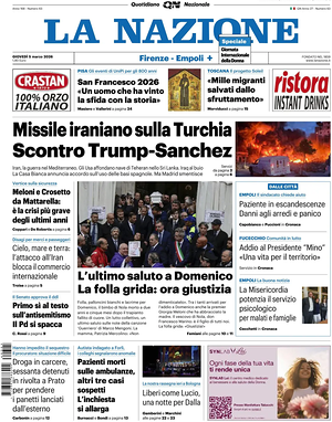 Prima pagina La Nazione di oggi - Quotidiano regionale
