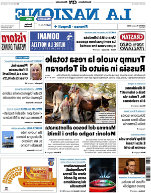 Prima pagina La Nazione di oggi - Quotidiano regionale