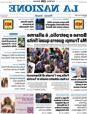 Prima pagina La Nazione di oggi - Quotidiano regionale