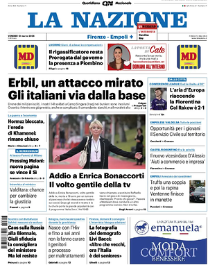 Prima pagina La Nazione di oggi - Quotidiano regionale