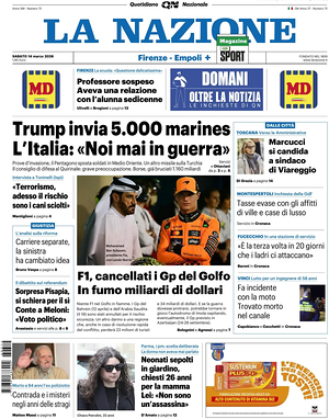Prima pagina La Nazione di oggi - Quotidiano regionale