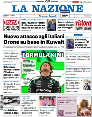 Prima pagina La Nazione di oggi - Quotidiano regionale