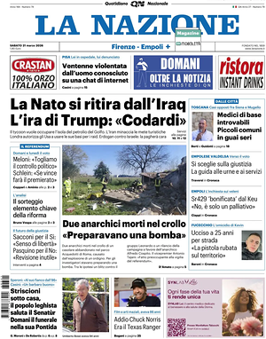 Prima pagina La Nazione di oggi - Quotidiano regionale