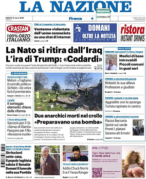 Prima pagina La Nazione di oggi - Quotidiano regionale