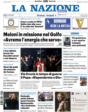 Prima pagina La Nazione di oggi - Quotidiano regionale