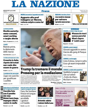 Prima pagina La Nazione di oggi - Quotidiano regionale