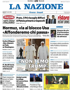 Prima pagina La Nazione di oggi - Quotidiano regionale
