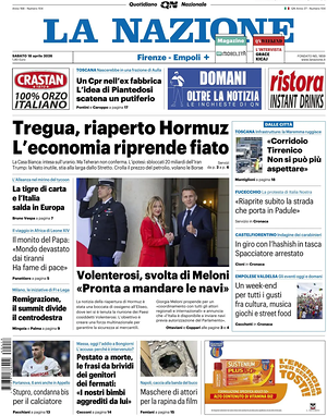 Prima pagina La Nazione di oggi - Quotidiano regionale