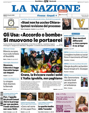 Prima pagina La Nazione di oggi - Quotidiano regionale