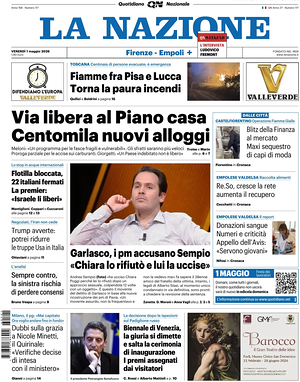 Prima pagina La Nazione di oggi - Quotidiano regionale